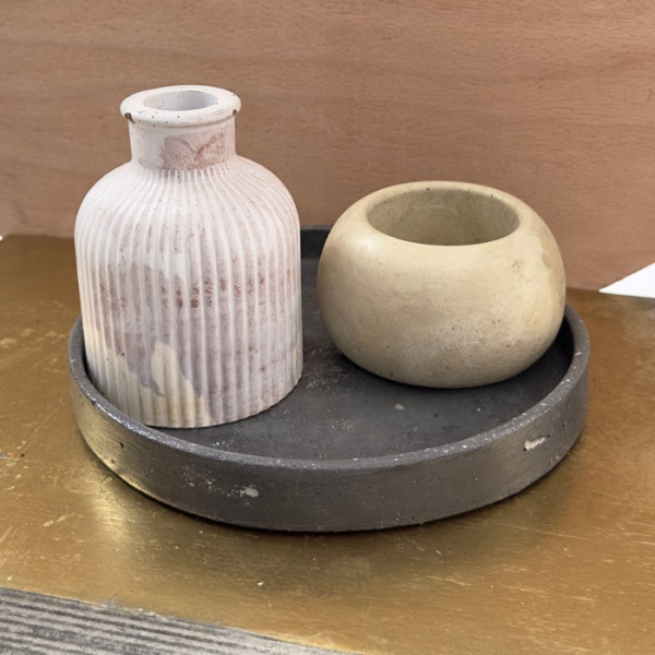 Round Plate Stripe Black Jar Candle holder offer