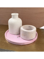 Thin Pink Plate Stripe Jar Candle holder Offer