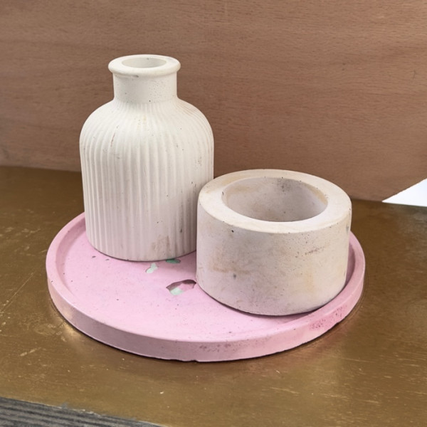 Thin Pink Plate Stripe Jar Candle holder Offer