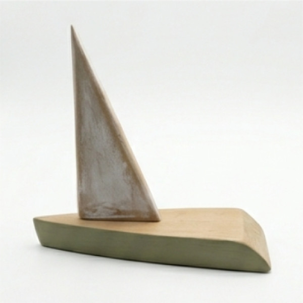 Χειροποίητο Ξύλινο Διακοσμητικό Καράβι σε Πράσινο Χρώμα σε Φυσικό Ξύλο οξιά  