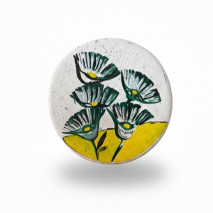 Χειροποίητο Διακοσμητικό από τσιμέντο με Ζωγραφική Λουλουδιών | ARTGIFTPOINT