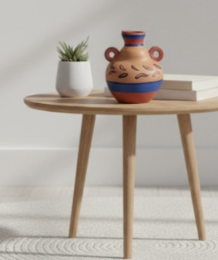 Jar Clay Hand Painted