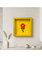 Χειροποίητο Ξύλινο Διακοσμητικό Κάδρο Τρισδιάστατο Λουλούδι