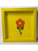 Χειροποίητο Ξύλινο Διακοσμητικό Κάδρο Τρισδιάστατο Λουλούδι