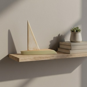 Χειροποίητο Ξύλινο Διακοσμητικό Καράβι σε Πράσινο Χρώμα σε Φυσικό Ξύλο οξιά  