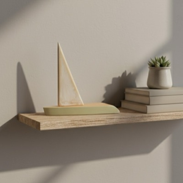 Χειροποίητο Ξύλινο Διακοσμητικό Καράβι σε Πράσινο Χρώμα σε Φυσικό Ξύλο οξιά  