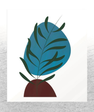 Large Abstract Leaf Art 