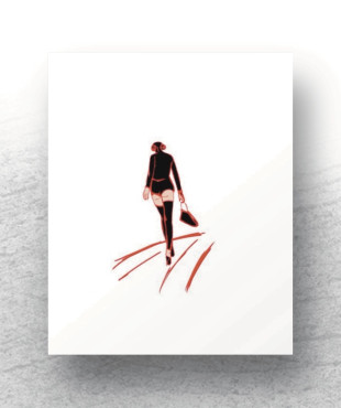 Lady Walking Street Print