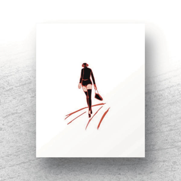 Lady Walking Street Print