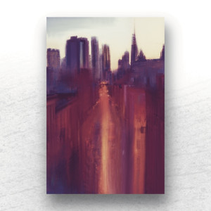 New York Blur Evening Digital Canvas Print