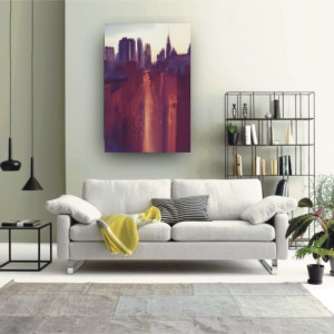 New York Blur Evening Digital Canvas Print