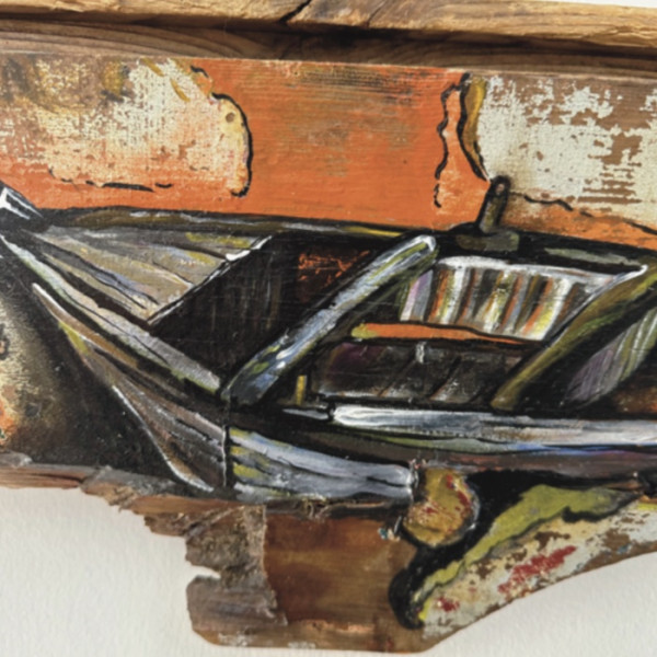 Βάρκα Ζωγραφισμένη σε ξύλο