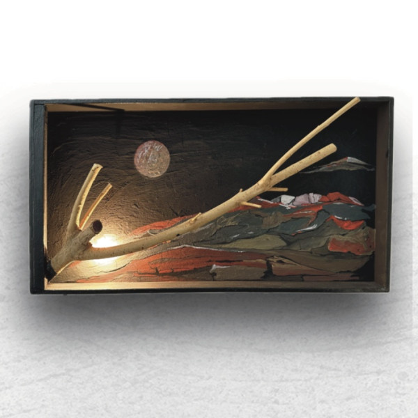 Earthbound Moon Acrylic on plywood / Γήινο Φεγγάρι