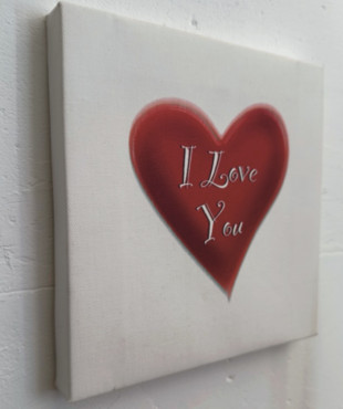 I Love You Printed on Canvas 
