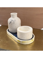 Oval Plate Stripe Jar Candle Holder Offer