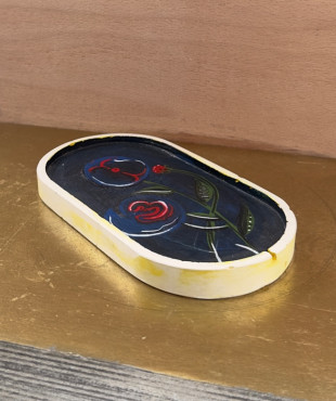 Oval Plate Stripe Jar Candle Holder Offer