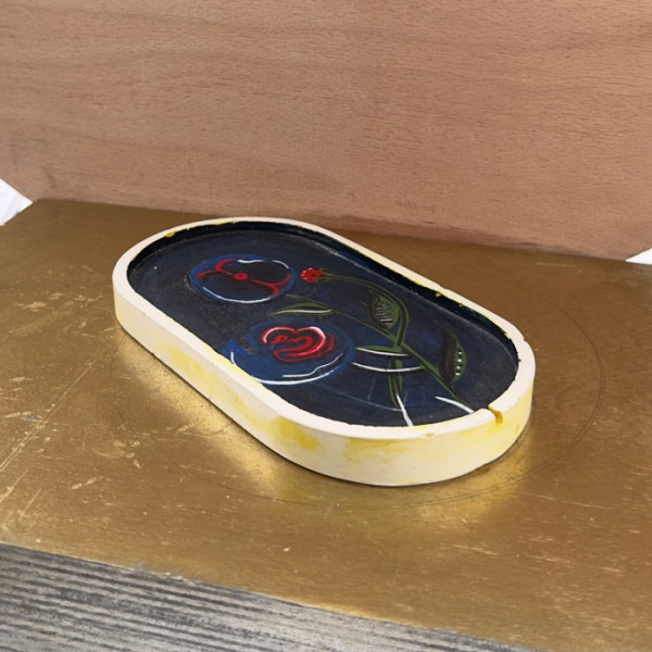 Oval Plate Stripe Jar Candle Holder Offer