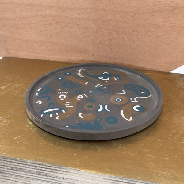 Round Thin Plate Stripe Black Jar Candle holder offer