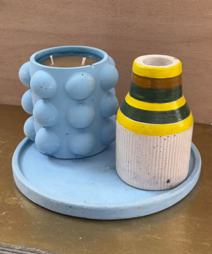 Round Blue Thin Plate Cone Jar Painted Mosquito Repellent Candle offer