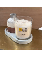 Oval Plate Stripe Painted Jar Soy Wax Offer