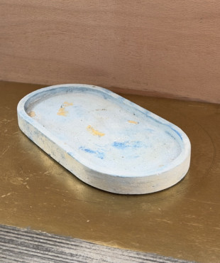 Oval Plate Stripe Painted Jar Soy Wax Offer