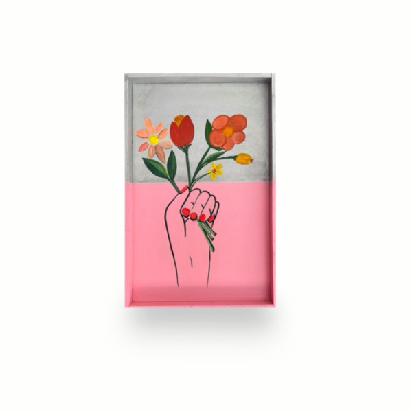 Hanging Flowers Painting  on Plywood 