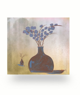 Flower Pot Painting  on Plywood 