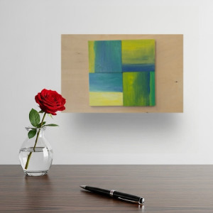 Συνάντηση Φωτός και Χρώματος ζωγραφική σε ξυλο 