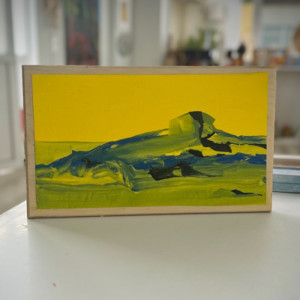 Yellow Landscape  Painting  Canvas and Plywood 