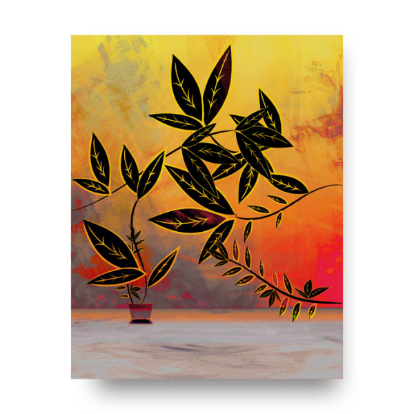 Plants Black Nature Digital Art Poster 