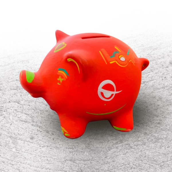 Red Piggy Bank Love 