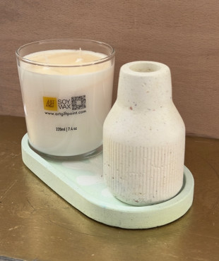 Green Oval Plate Base Jar Soy Wax Offer 