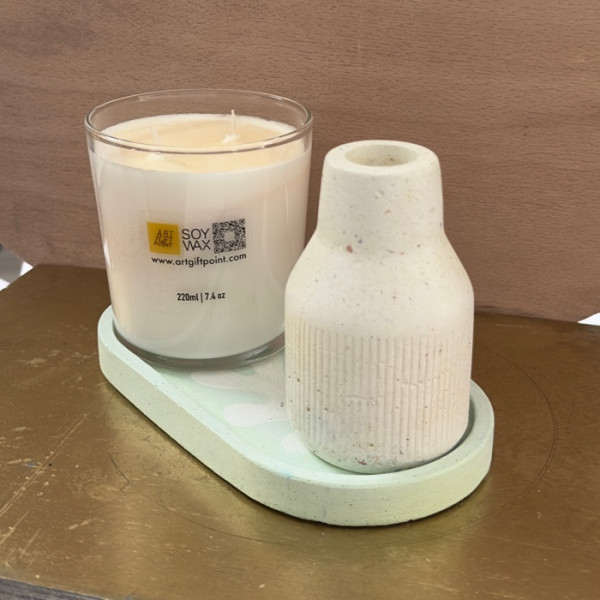 Green Oval Plate Base Jar Soy Wax Offer 