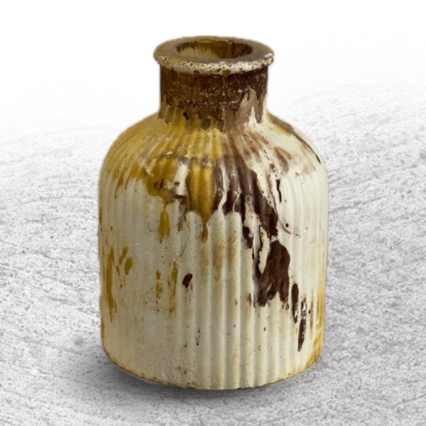 Stripe Jar Brown White 