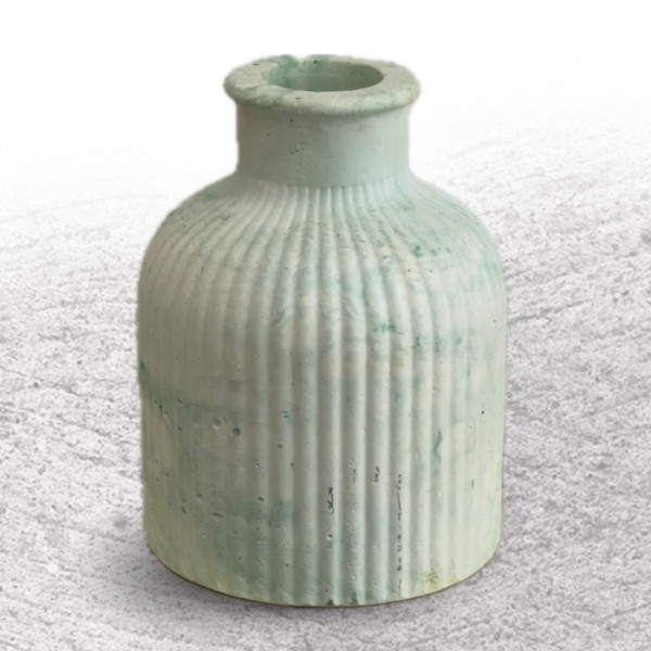 Stripe Jar  Green  Marble 