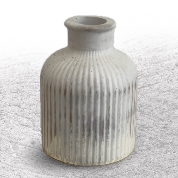 Stripe Jar White Marble 