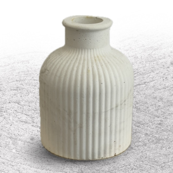 Stripe Jar White