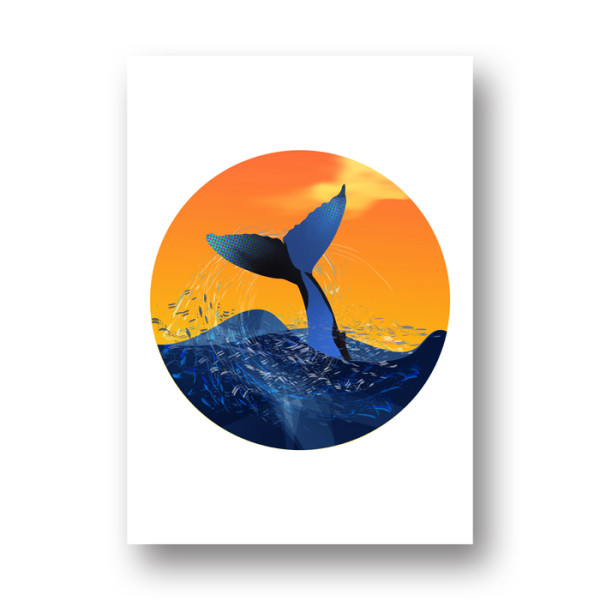 Whale Digital Art Poster 